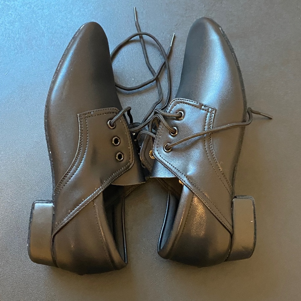 Keemi Black Leather Ballroom Dance Shoes for Men - Picture 3 of 6
